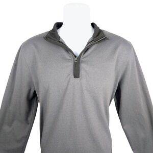Swannies Mens Gray 1/4‎ Zip Long Sleeve Pullover Sweater Medium Golf Athleisure
